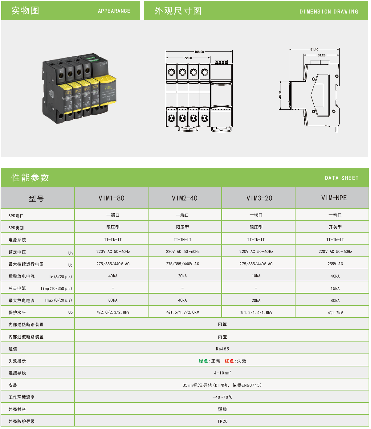 VIM2-40/4-385-I 雷迅智能型電涌保護(hù)器：工業(yè)級(jí)電