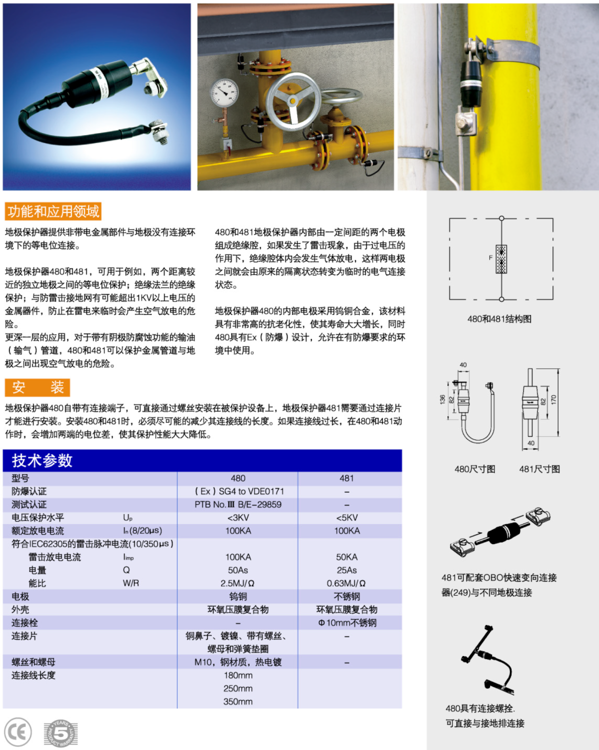 480/481 OBO等電位連接器：工業(yè)防雷與等電位保護(hù)