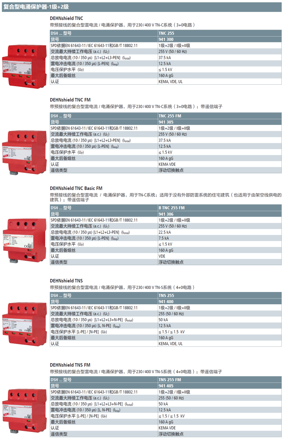 DSH TNS 255 FM DEHN復(fù)合型三相電涌保護(hù)器：高效防護(hù)與緊湊設(shè)計的完美結(jié)合