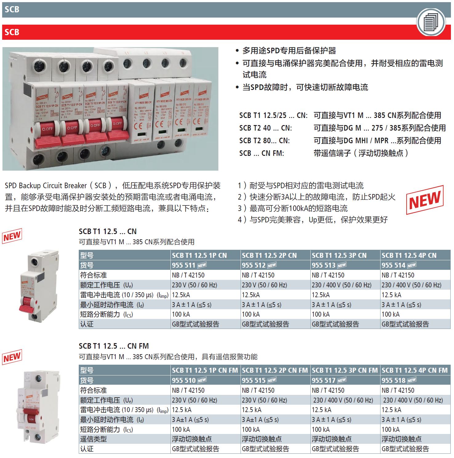 SCB T1 12.5 4P CN FM DEHN浪涌后備保護(hù)器：工業(yè)級雷電防護(hù)的優(yōu)選方案