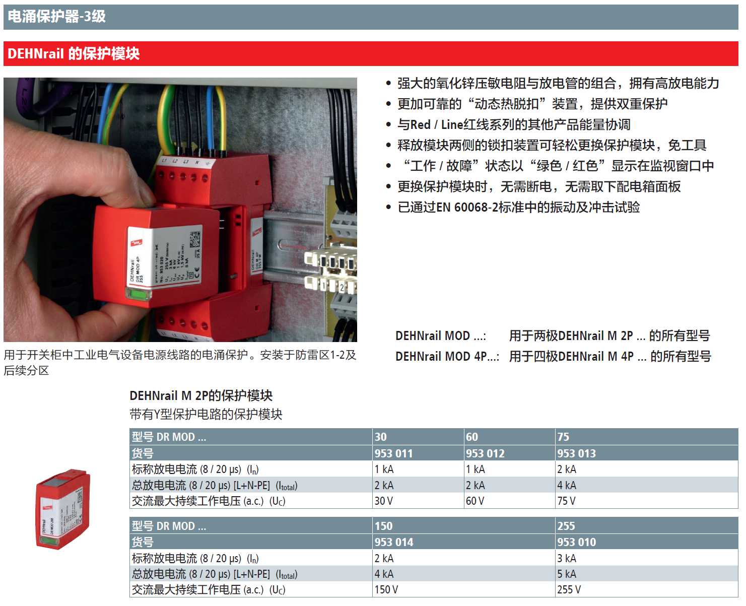 DR MOD 30 DEHN電涌保護(hù)器模塊：高效能的模塊化防雷解決方案