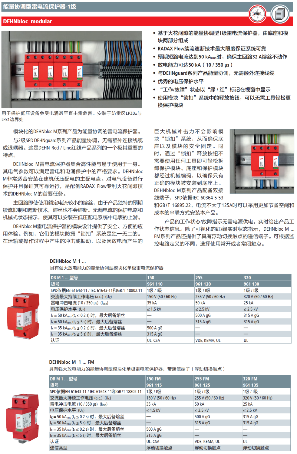 DB M 1 320 FM DEHN 單極能量協(xié)調型電流保護器：智能電路保護的革新之選