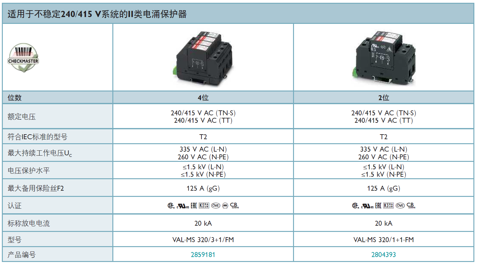 VAL-MS 320/3+1/FM菲尼克斯電源防雷器解析：高效
