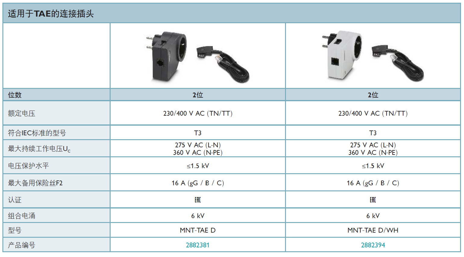 MNT-TAE D(2882381)，MNT-TAE D/WH(2882394)
