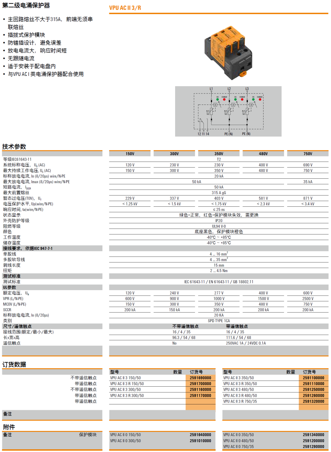 VPU AC II 3 350/50(2591100000)，VPU AC II 3 R 350/50(2591110000)，VPU AC II 3 480/50(2591250000)，VPU AC II 3 R 480/50(25912600000)，VPU AC II 3 R 750/50(25913200000)，VPU AC II 0 350/50(2591340000)，VPU AC II 0 480/50(2591200000)，VPU AC II 0 750/35(2591290000)