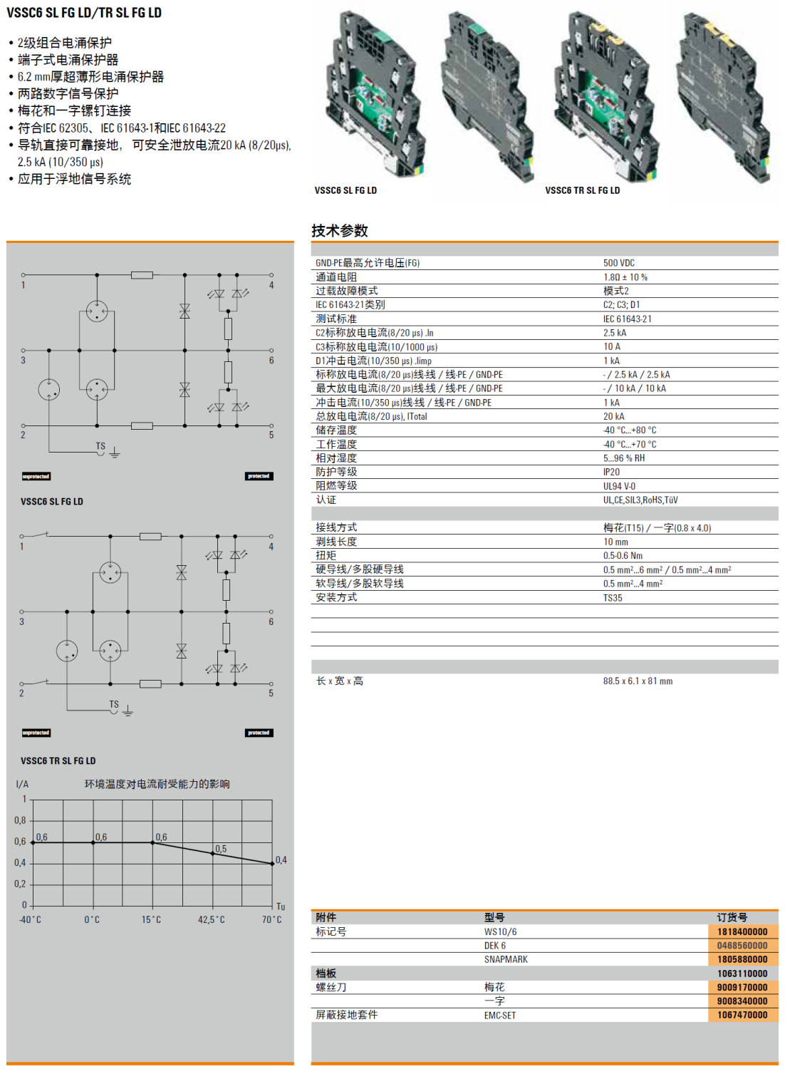 VSSC6 TR SL FG LD 24VAC/DC 0.5A 魏德米勒數(shù)字信號(hào)電涌保護(hù)器：精密防護(hù)與智能監(jiān)測(cè)的